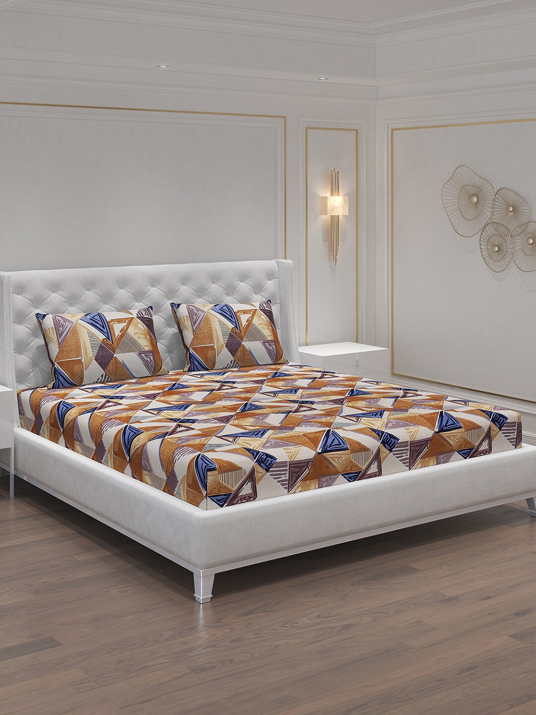 Moca By Monte Carlo Dazzle Blue Geometric Microfiber 120 TC Queen Bedsheet & Pillow Covers, Coffee brown
Moca By Monte Carlo Dazzle Blue Geometric Microfiber 120 TC Queen Bedsheet & Pillow Covers, Coffee brown