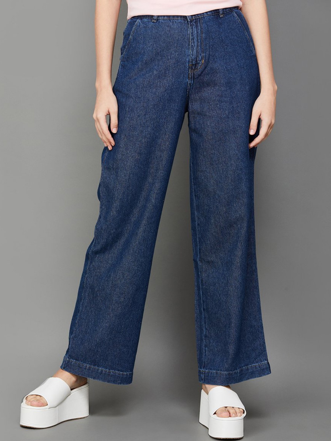 Xpose Women Comfort Straight Fit High-Rise Cotton Denim Parallel Trousers, Navy blue
Xpose Women Comfort Straight Fit High-Rise Cotton Denim Parallel Trousers, Navy blue