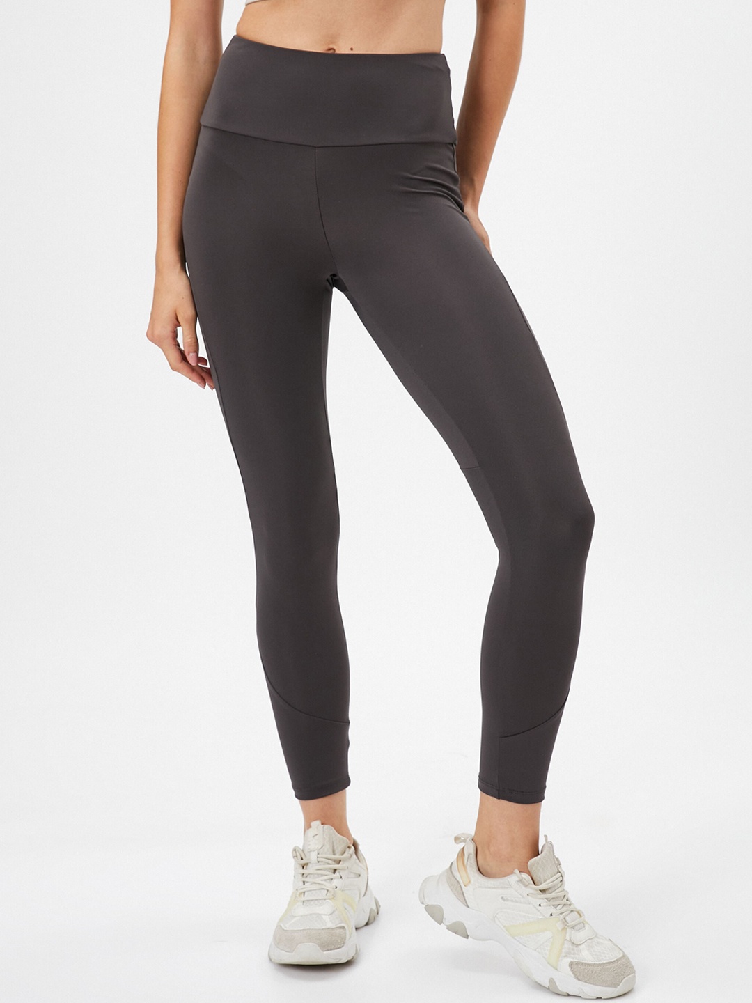 Koton Women Ankle Length Sports Tights, Black