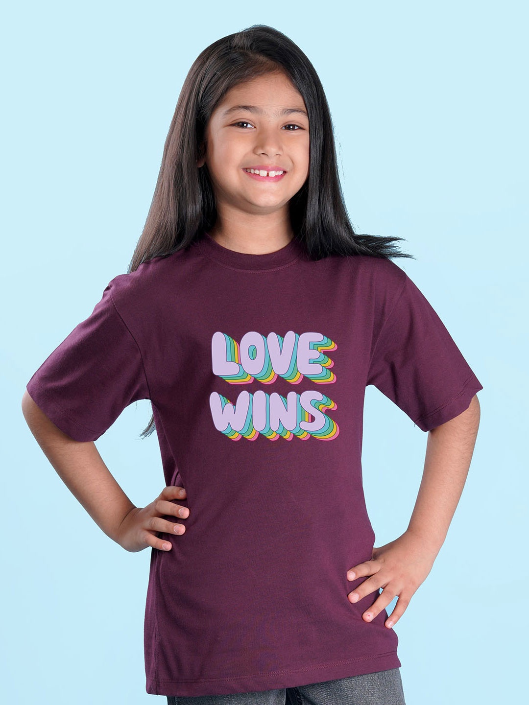 NUSYL Girls Typography Printed Drop-Shoulder Sleeves Longline Oversized T-shirt, Maroon
NUSYL Girls Typography Printed Drop-Shoulder Sleeves Longline Oversized T-shirt, Maroon