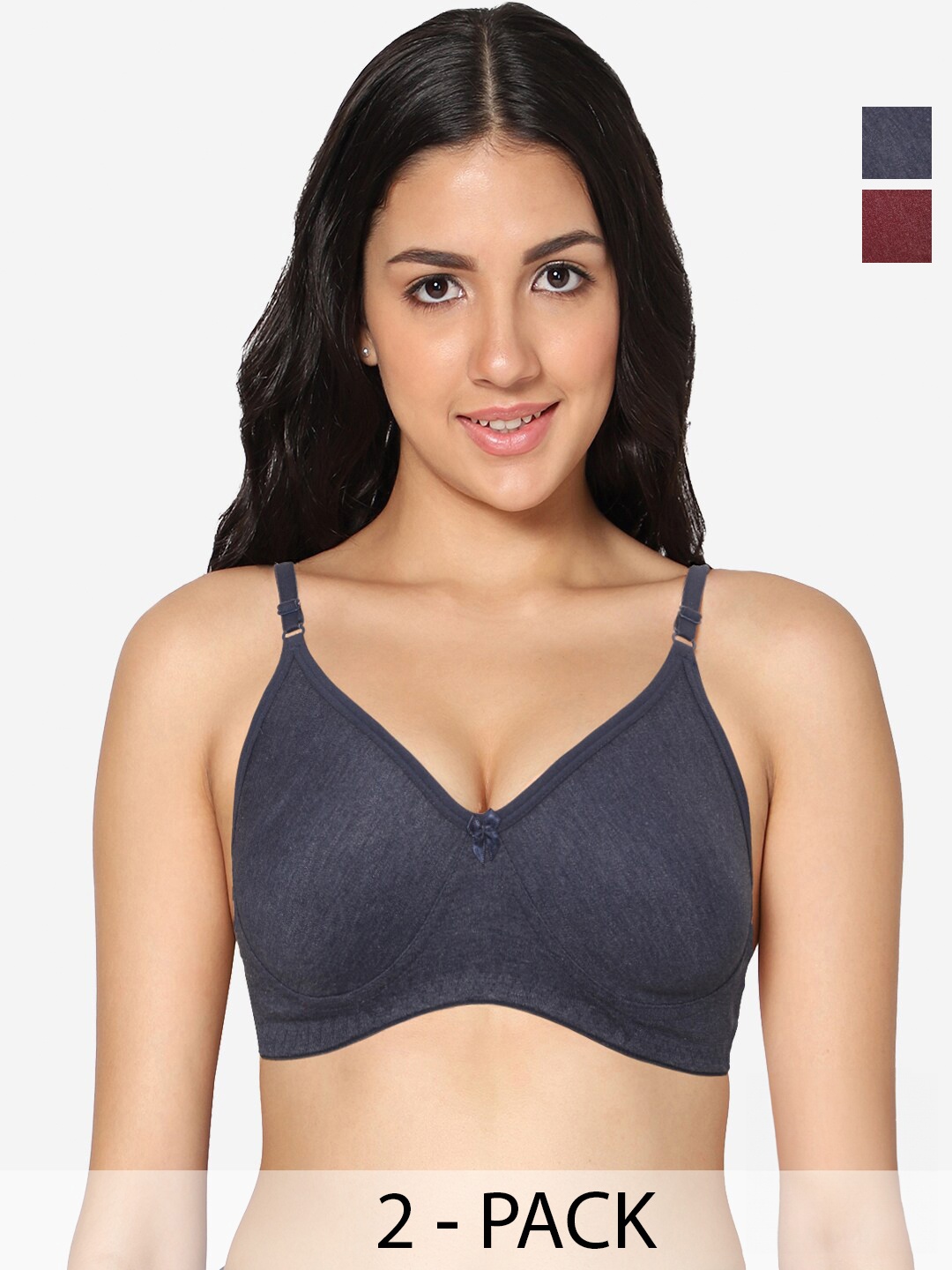 In Care Pack Of 2 Non Padded Full Coverage Pure Cotton T-shirt Bras With All Day Comfort, Grey
In Care Pack Of 2 Non Padded Full Coverage Pure Cotton T-shirt Bras With All Day Comfort, Grey
