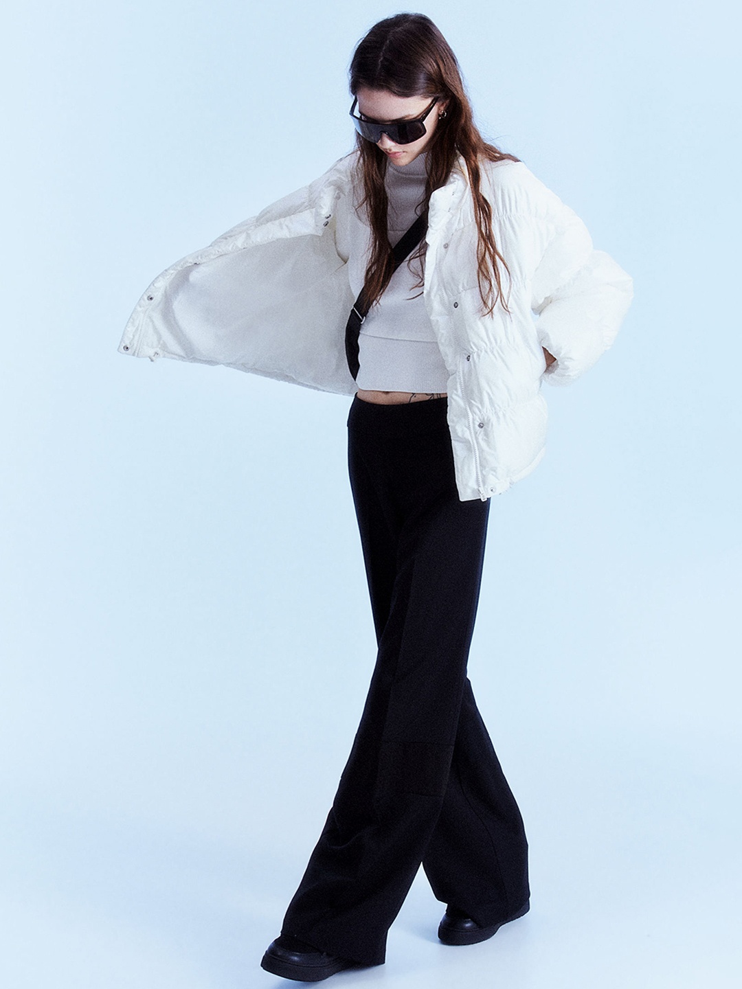 H&M Puffer Jacket, White