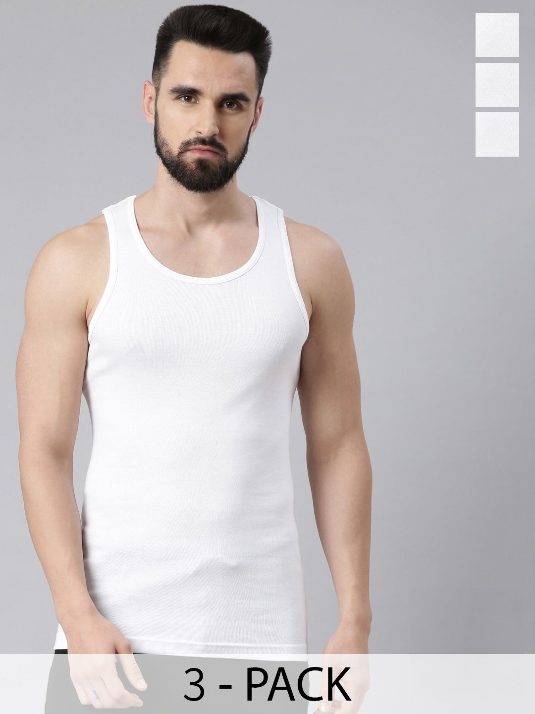 Force NXT Pack of 3 Pure Cotton Round Neck Undershirt Innerwear Vests MNFR-232-R3-WHT-PO3, White
Force NXT Pack of 3 Pure Cotton Round Neck Undershirt Innerwear Vests MNFR-232-R3-WHT-PO3, White