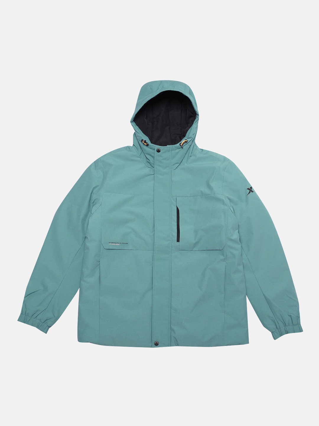 Xtep Men Water Resistant Hooded Bomber Jacket, Green