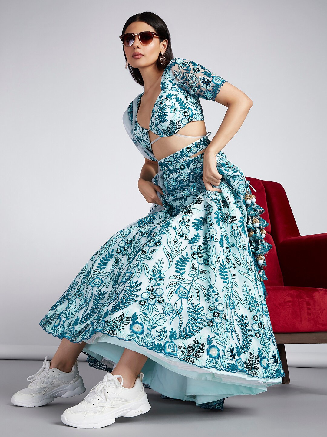 panchhi Embroidered Sequinned Semi-Stitched Lehenga & Unstitched Blouse With Dupatta, Turquoise blue
panchhi Embroidered Sequinned Semi-Stitched Lehenga & Unstitched Blouse With Dupatta, Turquoise blue