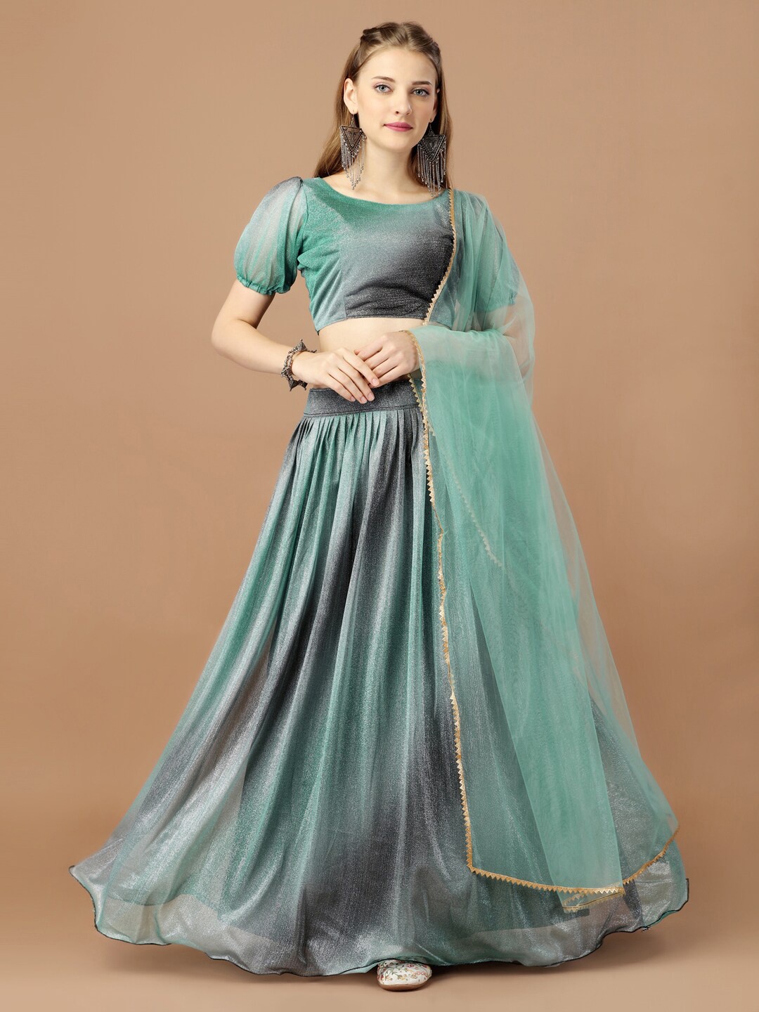 Fab Dadu Tie & Dye Printed Semi-Stitched Lehenga & Unstitched Blouse With Dupatta, Green
Fab Dadu Tie & Dye Printed Semi-Stitched Lehenga & Unstitched Blouse With Dupatta, Green