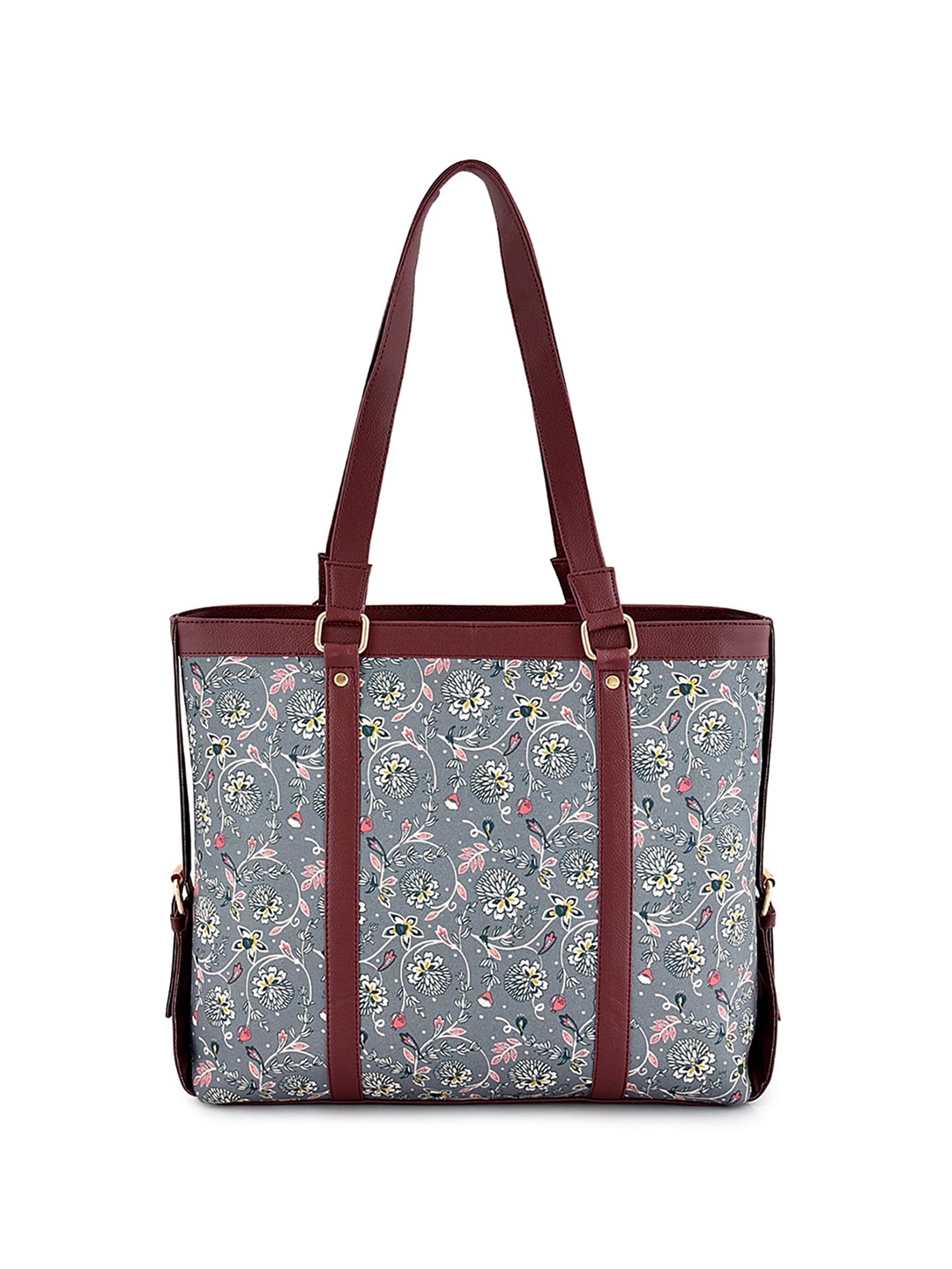 Anouk Floral Printed Structured Shoulder Bag, Grey
