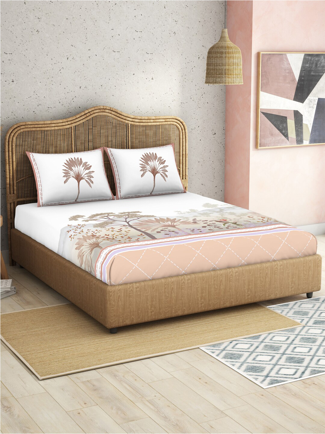 SPACES Kalakari Haath White Ethnic Motifs Cotton 210 TC King Bedsheet & 2 Pillow Covers
SPACES Kalakari Haath White Ethnic Motifs Cotton 210 TC King Bedsheet & 2 Pillow Covers