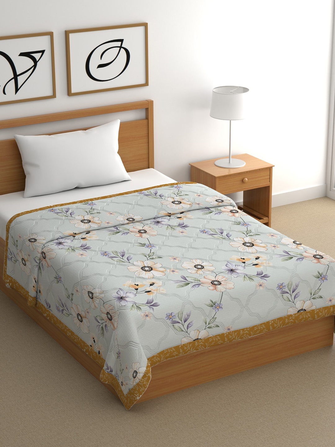 CHHAVI INDIA Yellow & Blue Floral AC Room Cotton 350 GSM Reversible Single Bed Comforter
CHHAVI INDIA Yellow & Blue Floral AC Room Cotton 350 GSM Reversible Single Bed Comforter