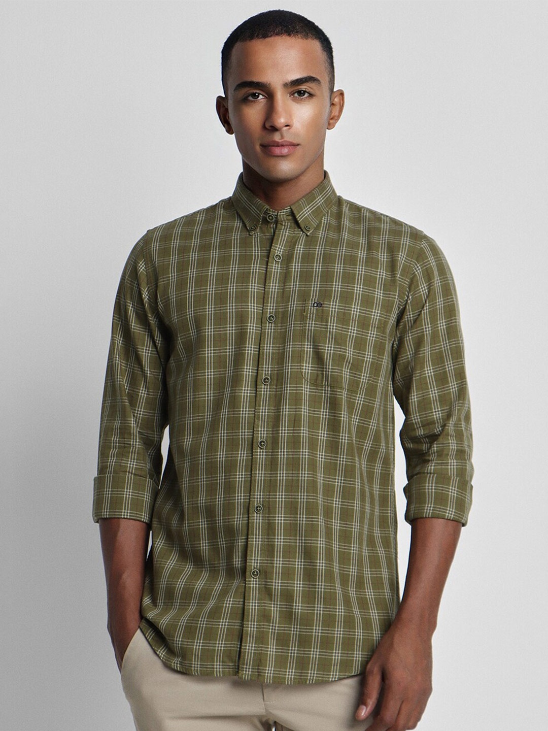 Peter England Casuals Slim Fit Checked Button-Down Collar Cotton Casual Shirt, Olive
Peter England Casuals Slim Fit Checked Button-Down Collar Cotton Casual Shirt, Olive