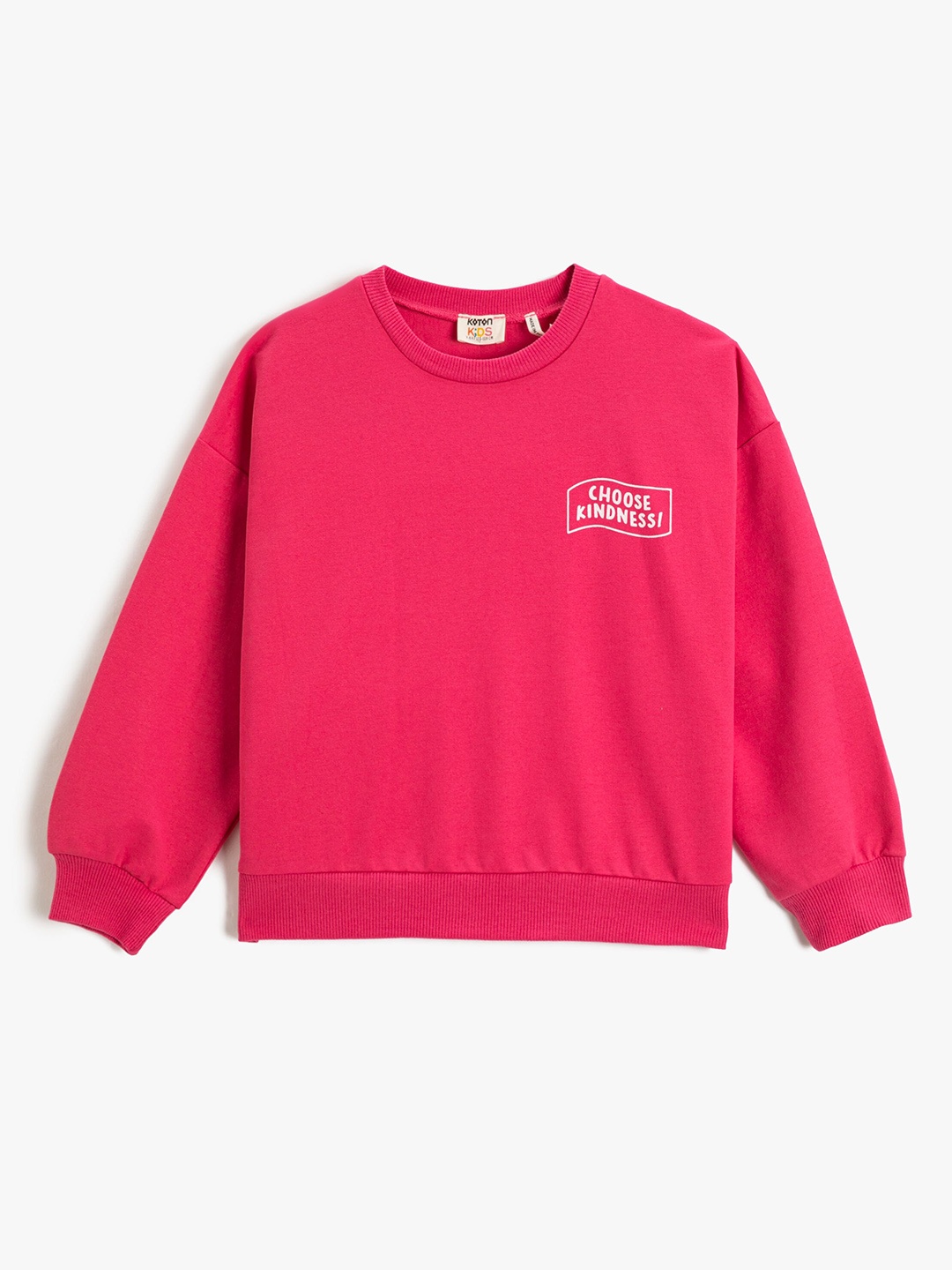 Koton Girls Round Neck Sweatshirt, Pink
