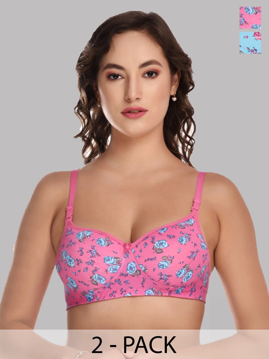 ESOROUCHA Pack Of 2 Printed Full Coverage Lightly Padded Everyday Bra With All Day Comfort, Pink
ESOROUCHA Pack Of 2 Printed Full Coverage Lightly Padded Everyday Bra With All Day Comfort, Pink