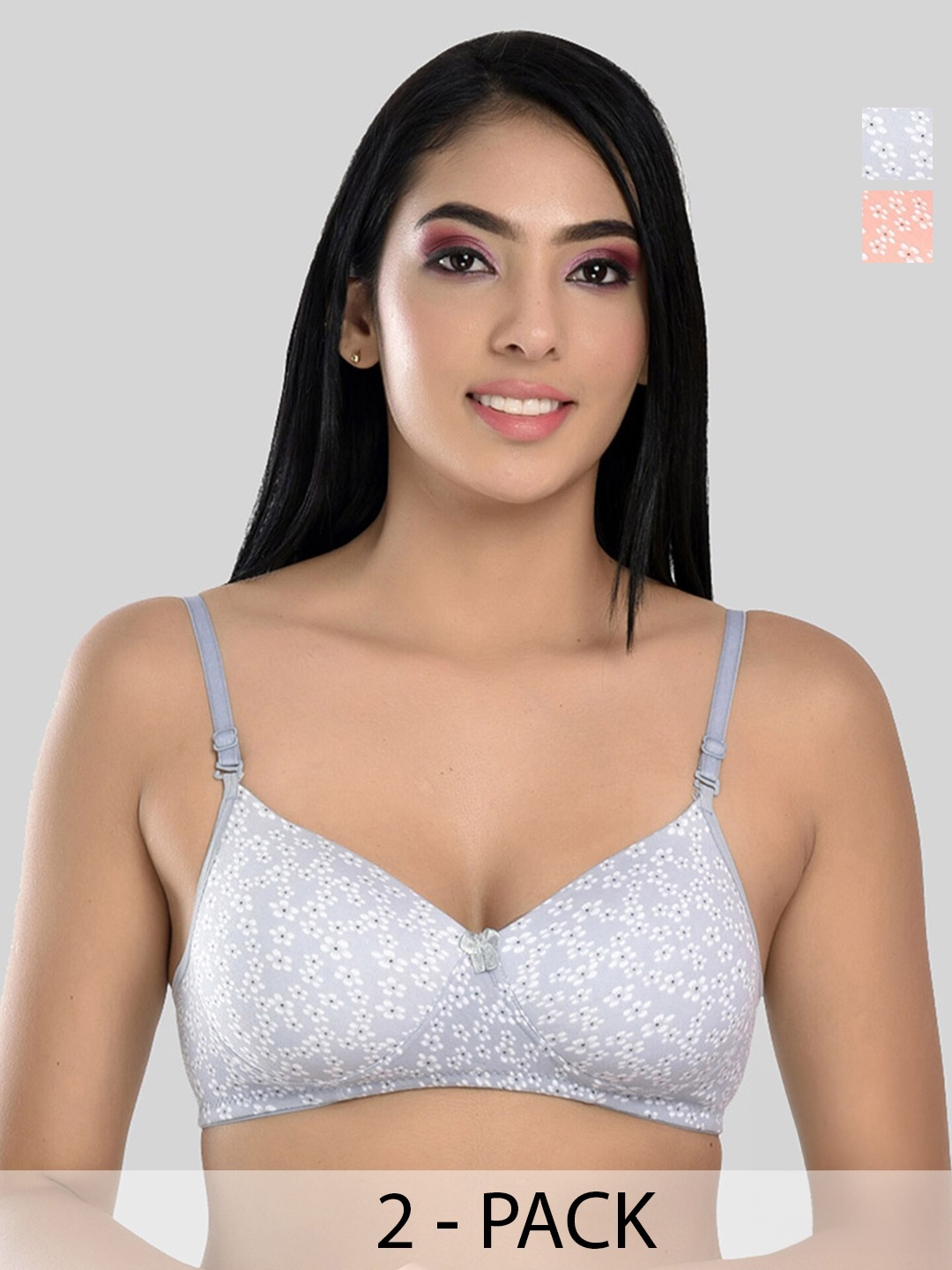ESOROUCHA Pack Of 2 Printed Full Coverage Lightly Padded Everyday Bra With All Day Comfort, Grey
ESOROUCHA Pack Of 2 Printed Full Coverage Lightly Padded Everyday Bra With All Day Comfort, Grey