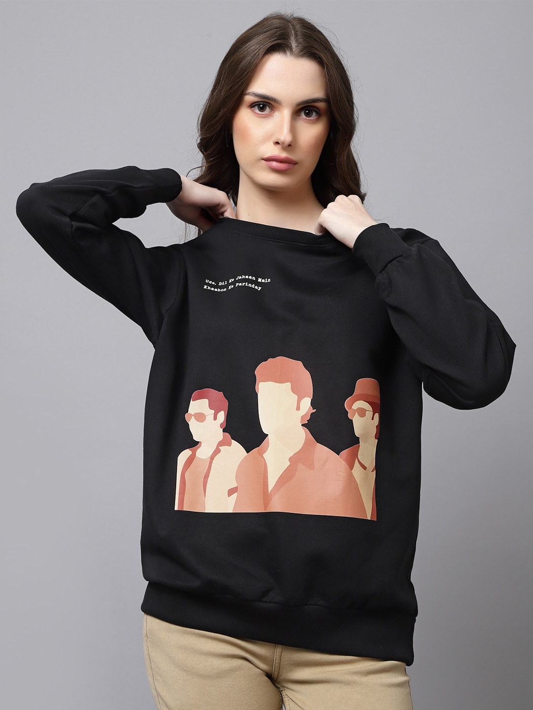 Beetein Lamhein Graphic Printed Long Sleeves Cotton Oversized Pullover Sweatshirt, Black
Beetein Lamhein Graphic Printed Long Sleeves Cotton Oversized Pullover Sweatshirt, Black