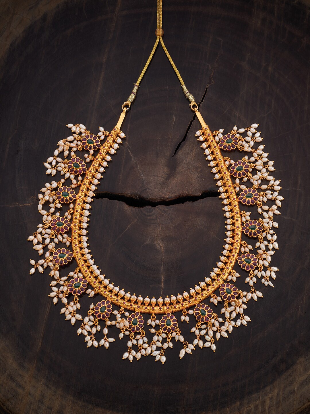 Kushal's Fashion Jewellery 92.5 Pure Silver Ruby Studded & Beaded Temple Necklace, Gold
Kushal's Fashion Jewellery 92.5 Pure Silver Ruby Studded & Beaded Temple Necklace, Gold