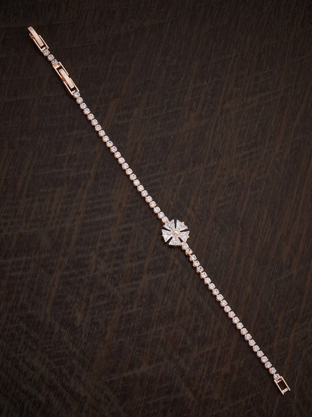 Kushal's Fashion Jewellery Women Rose Gold-Plated Cubic Zirconia Studded Link Bracelet
Kushal's Fashion Jewellery Women Rose Gold-Plated Cubic Zirconia Studded Link Bracelet