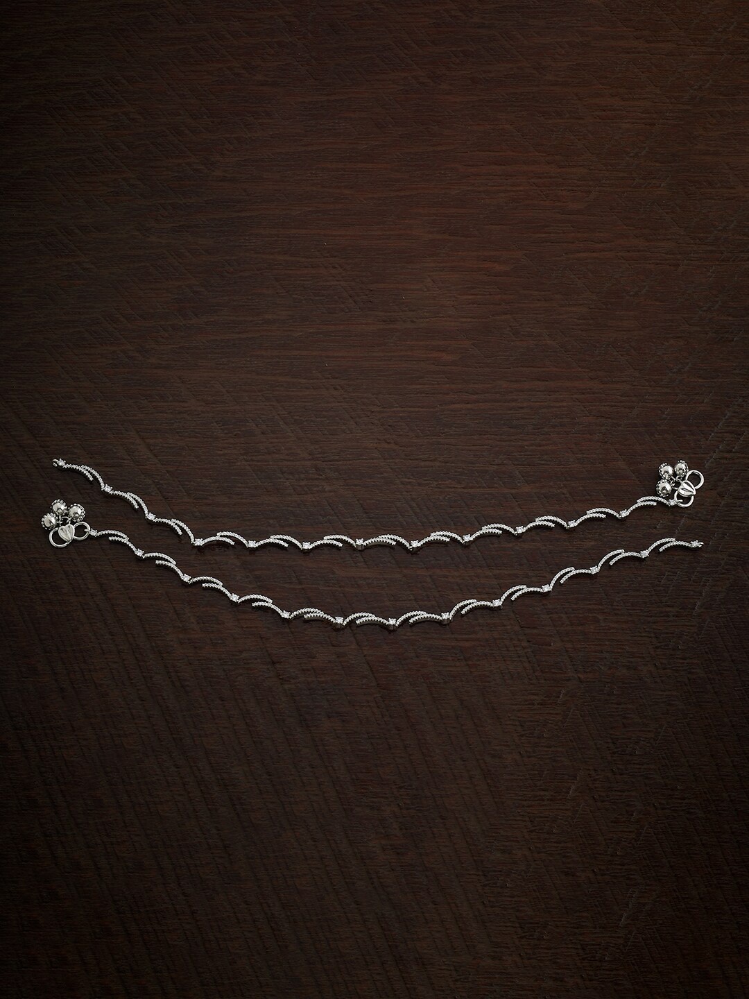 Kushal's Fashion Jewellery Set Of 2 Rhodium-Plated Zircon-Studded Anklets, Silver
Kushal's Fashion Jewellery Set Of 2 Rhodium-Plated Zircon-Studded Anklets, Silver