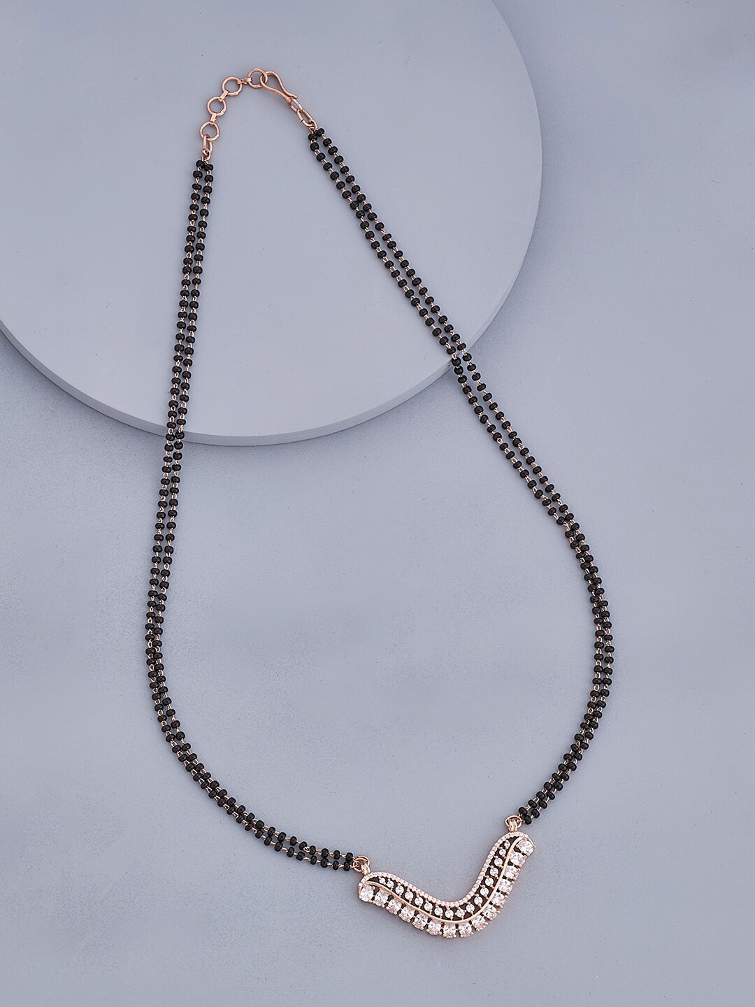 Kushal's Fashion Jewellery Rose Gold-Plated Cubic Zirconia Studded & Beaded Mangalsutra
Kushal's Fashion Jewellery Rose Gold-Plated Cubic Zirconia Studded & Beaded Mangalsutra