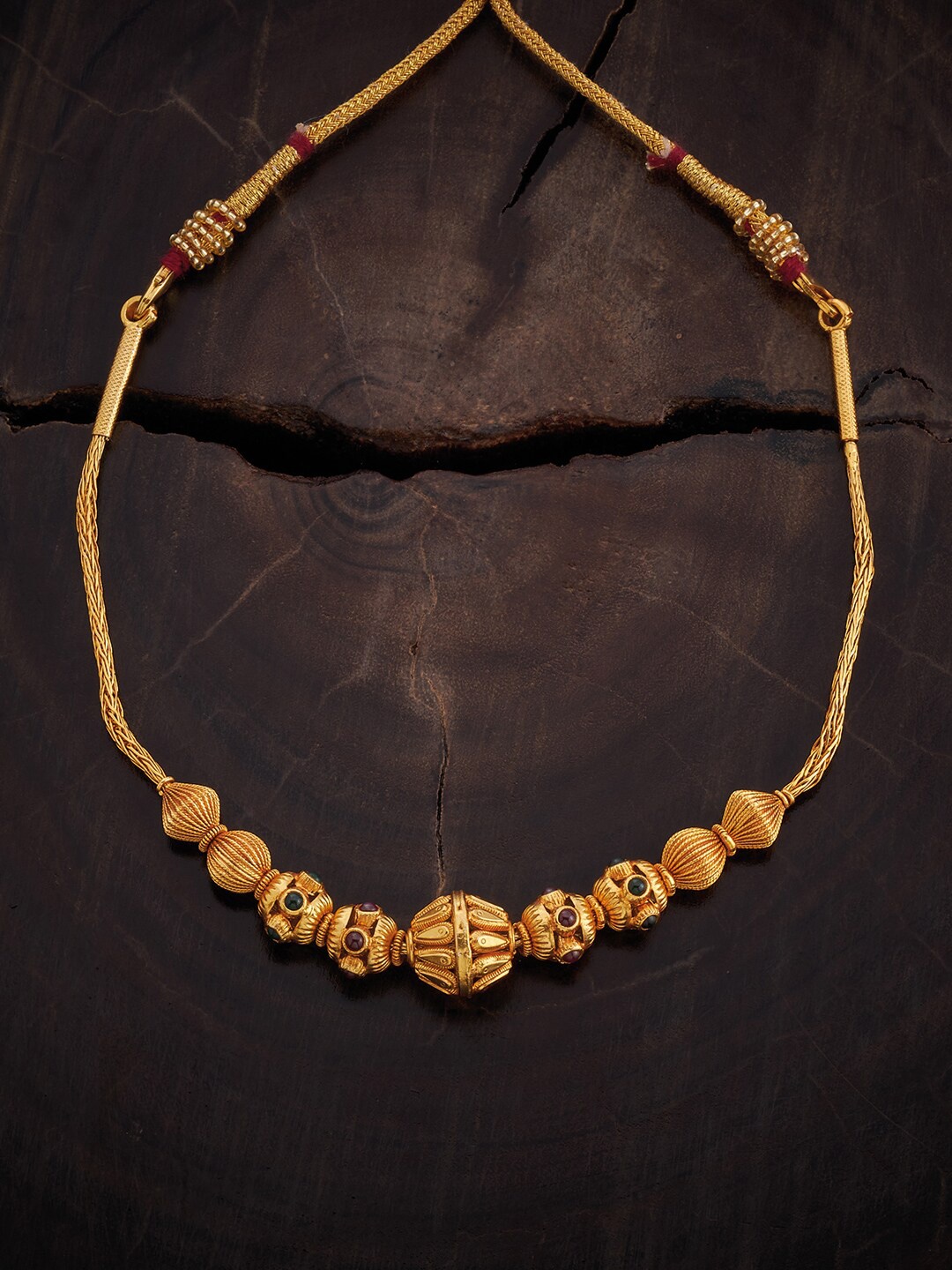 Kushal's Fashion Jewellery Gold-Plated Stone-Studded 92.5 Pure Silver Temple Necklace
Kushal's Fashion Jewellery Gold-Plated Stone-Studded 92.5 Pure Silver Temple Necklace