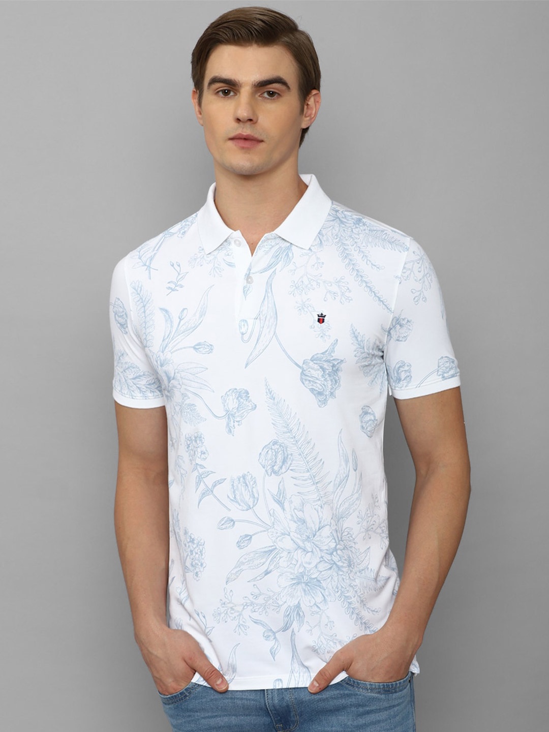 Louis Philippe Sport Floral Printed Polo Collar Slim Fit Pure Cotton Casual T-shirt, White
Louis Philippe Sport Floral Printed Polo Collar Slim Fit Pure Cotton Casual T-shirt, White