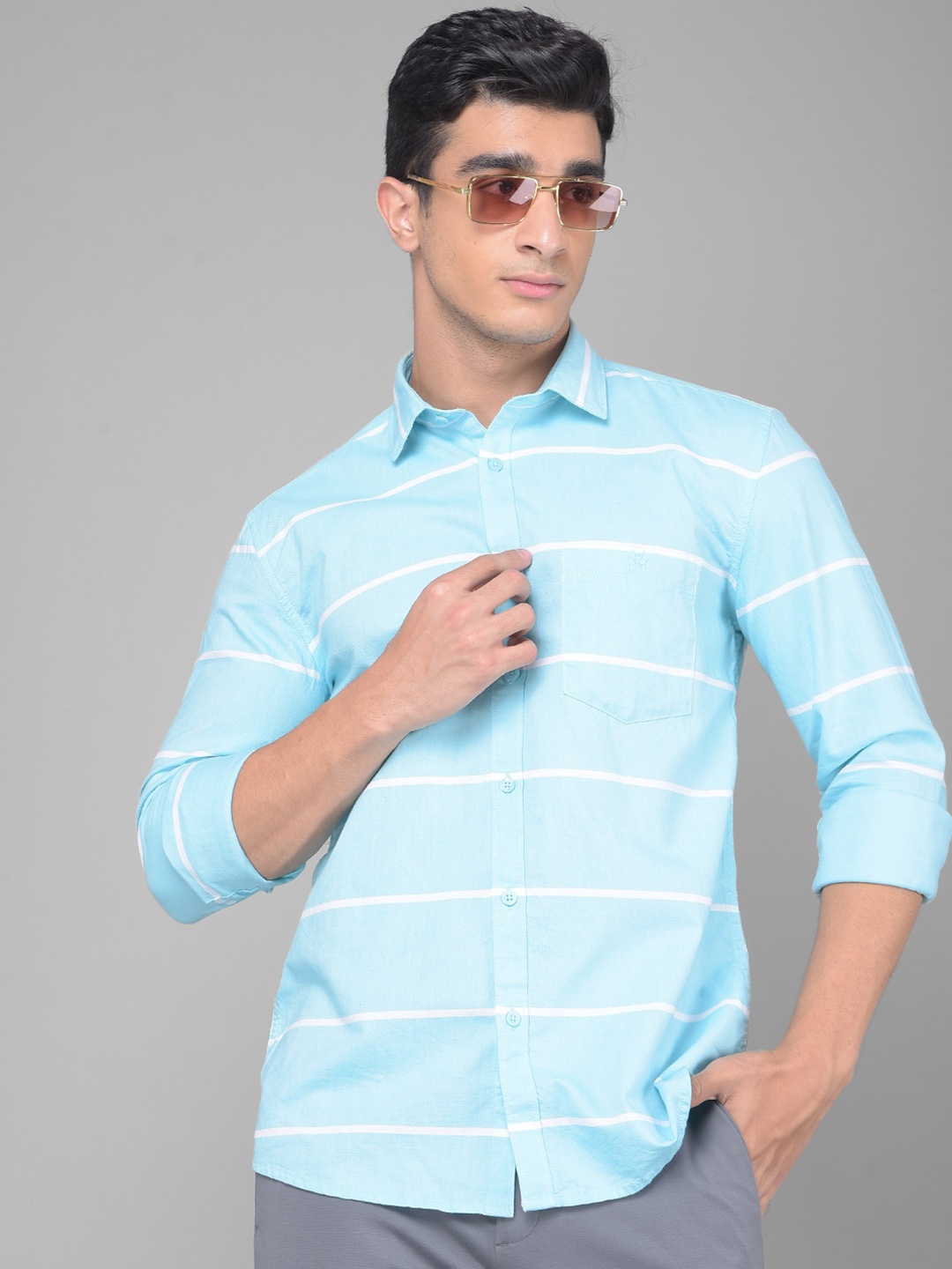 Crimsoune Club Slim Fit Horizontal Striped Spread Collar Pure Cotton Casual Shirt, Blue
Crimsoune Club Slim Fit Horizontal Striped Spread Collar Pure Cotton Casual Shirt, Blue