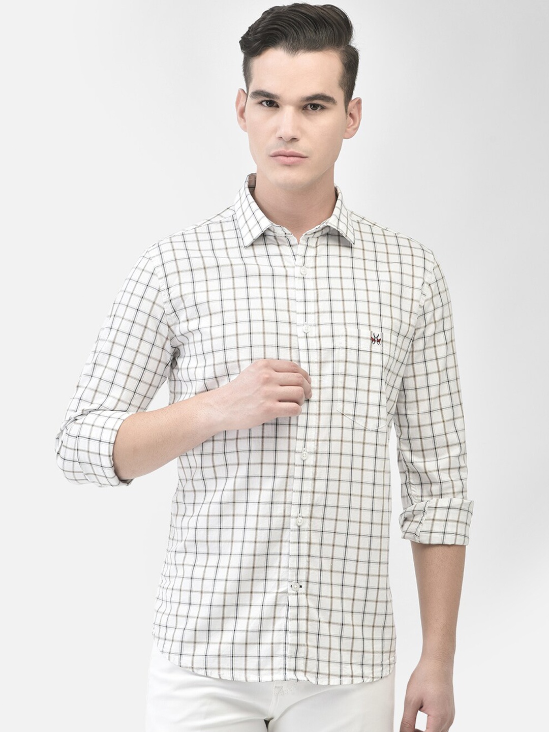 Crimsoune Club Slim Fit Grid Tattersall Checks Checked Pure Cotton Casual Shirt, Off white
Crimsoune Club Slim Fit Grid Tattersall Checks Checked Pure Cotton Casual Shirt, Off white