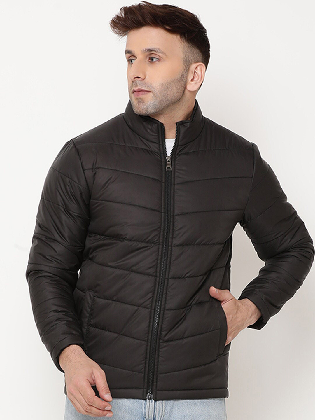 9ty3ree Mock Collar Padded Jacket, Black
9ty3ree Mock Collar Padded Jacket, Black