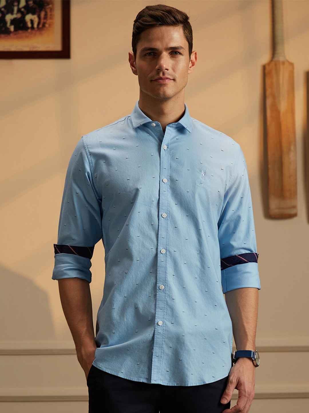 Peter England Casuals Slim Fit Micro Ditsy Printed Cotton Cricket Inspired Casual Shirt, Blue
Peter England Casuals Slim Fit Micro Ditsy Printed Cotton Cricket Inspired Casual Shirt, Blue
