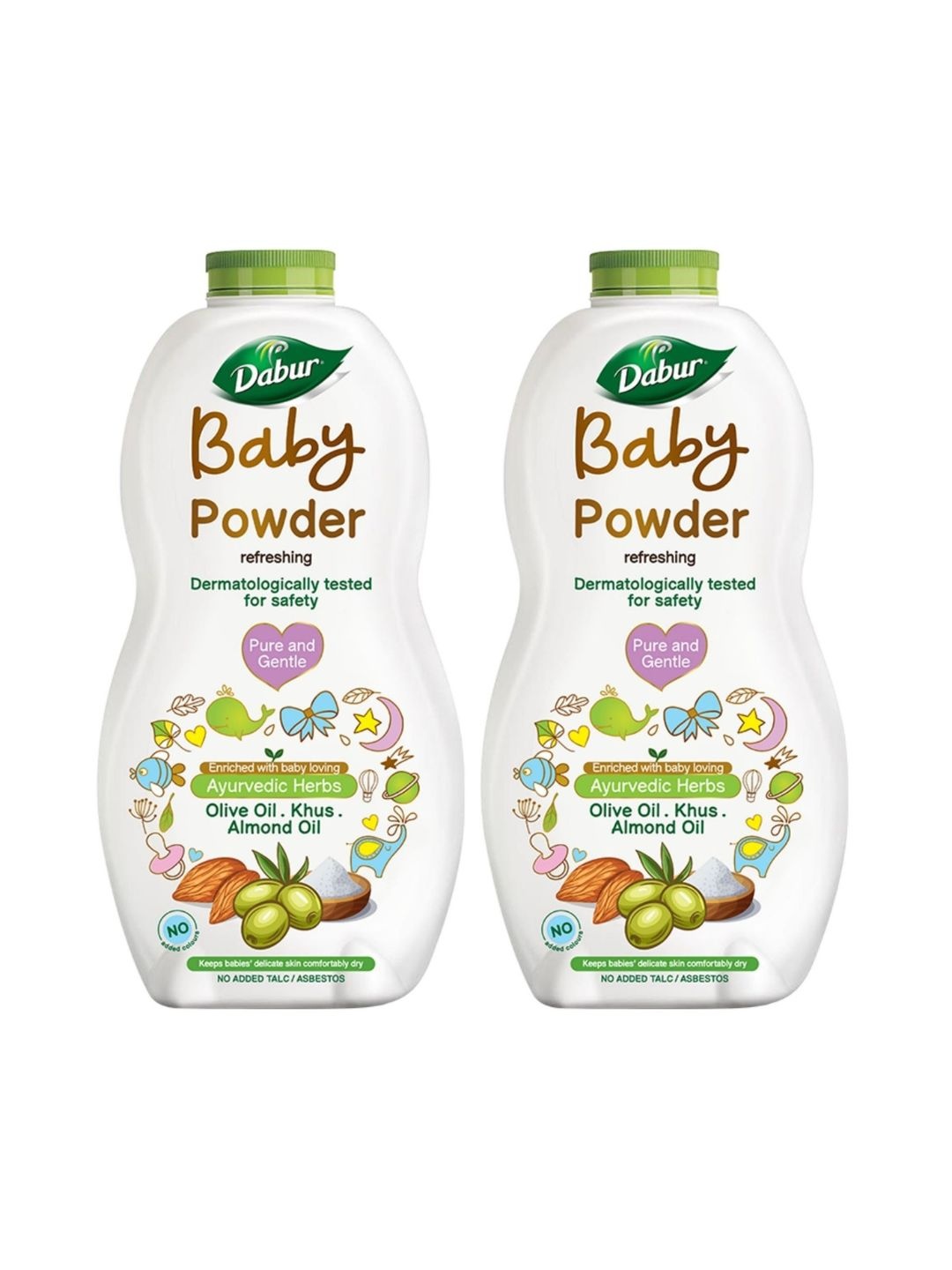 Dabur Set of 2 Refreshing Pure & Gentle Baby Powder with Olive & Almond Oil - 300 g each, White
Dabur Set of 2 Refreshing Pure & Gentle Baby Powder with Olive & Almond Oil - 300 g each, White