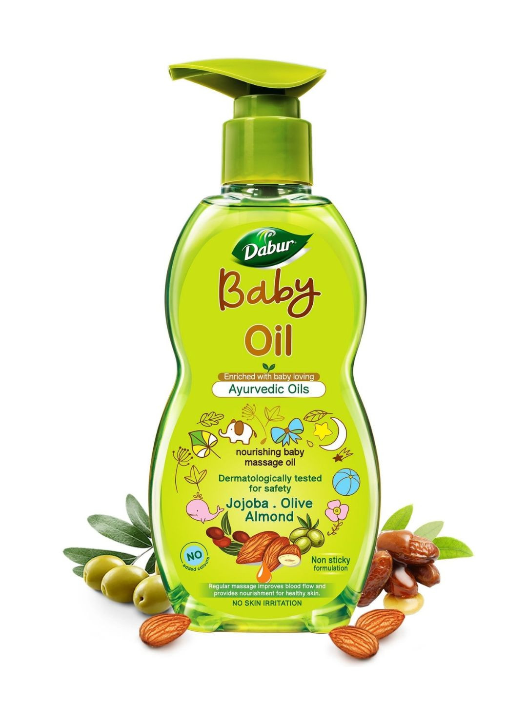 Dabur Nourishing Non-Sticky Baby Massage Oil with Almond & Olive - 500 ml, Lime green
Dabur Nourishing Non-Sticky Baby Massage Oil with Almond & Olive - 500 ml, Lime green