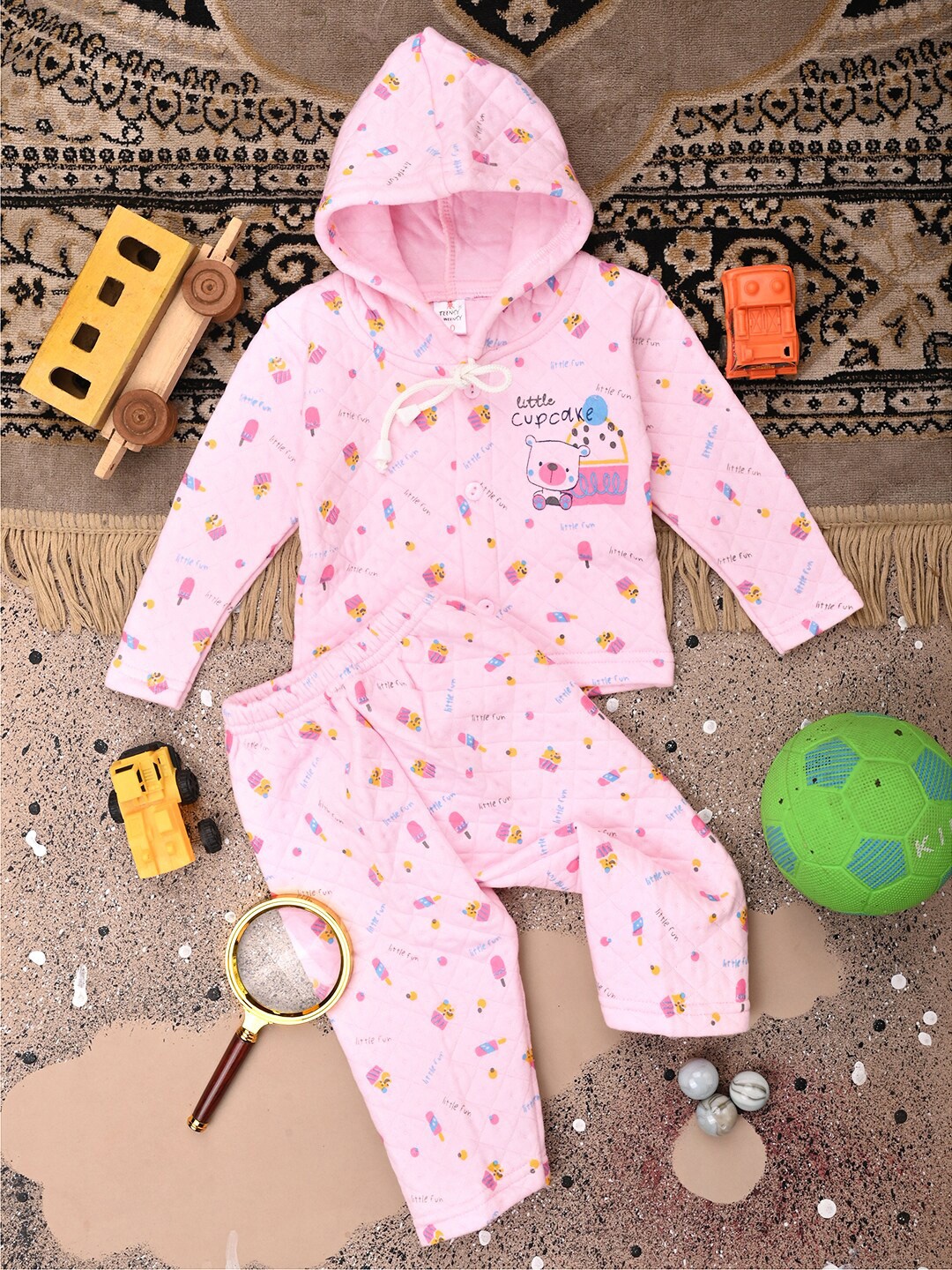 V-Mart Infant Kids Conversational Printed Hooded Pure Cotton Sweatshirt With Pyjamas, Pink
V-Mart Infant Kids Conversational Printed Hooded Pure Cotton Sweatshirt With Pyjamas, Pink