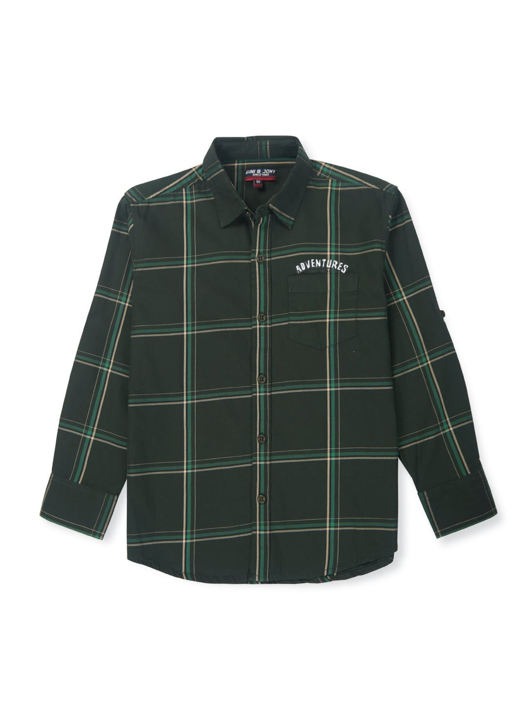 Gini and Jony Boys Windowpane Checked Cotton Opaque Casual Shirt, Green
Gini and Jony Boys Windowpane Checked Cotton Opaque Casual Shirt, Green