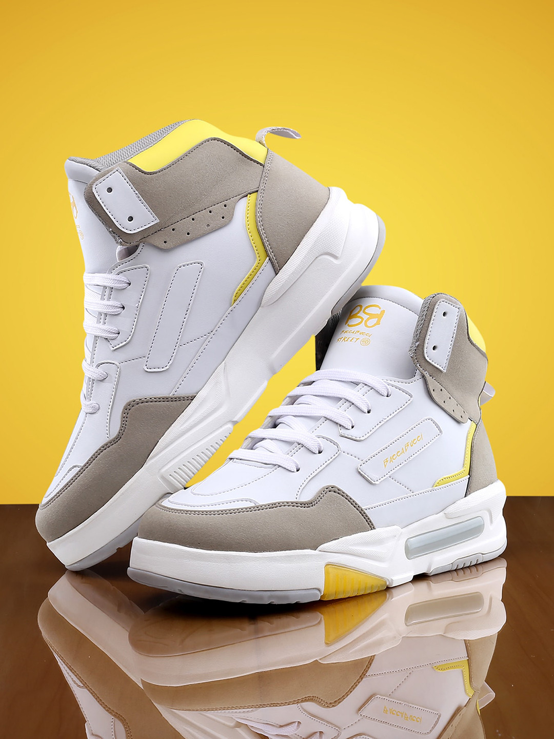 bacca bucci Men VENGEANCE Mid Top Colourblocked Comfort Insole Basics Sneakers, White
bacca bucci Men VENGEANCE Mid Top Colourblocked Comfort Insole Basics Sneakers, White