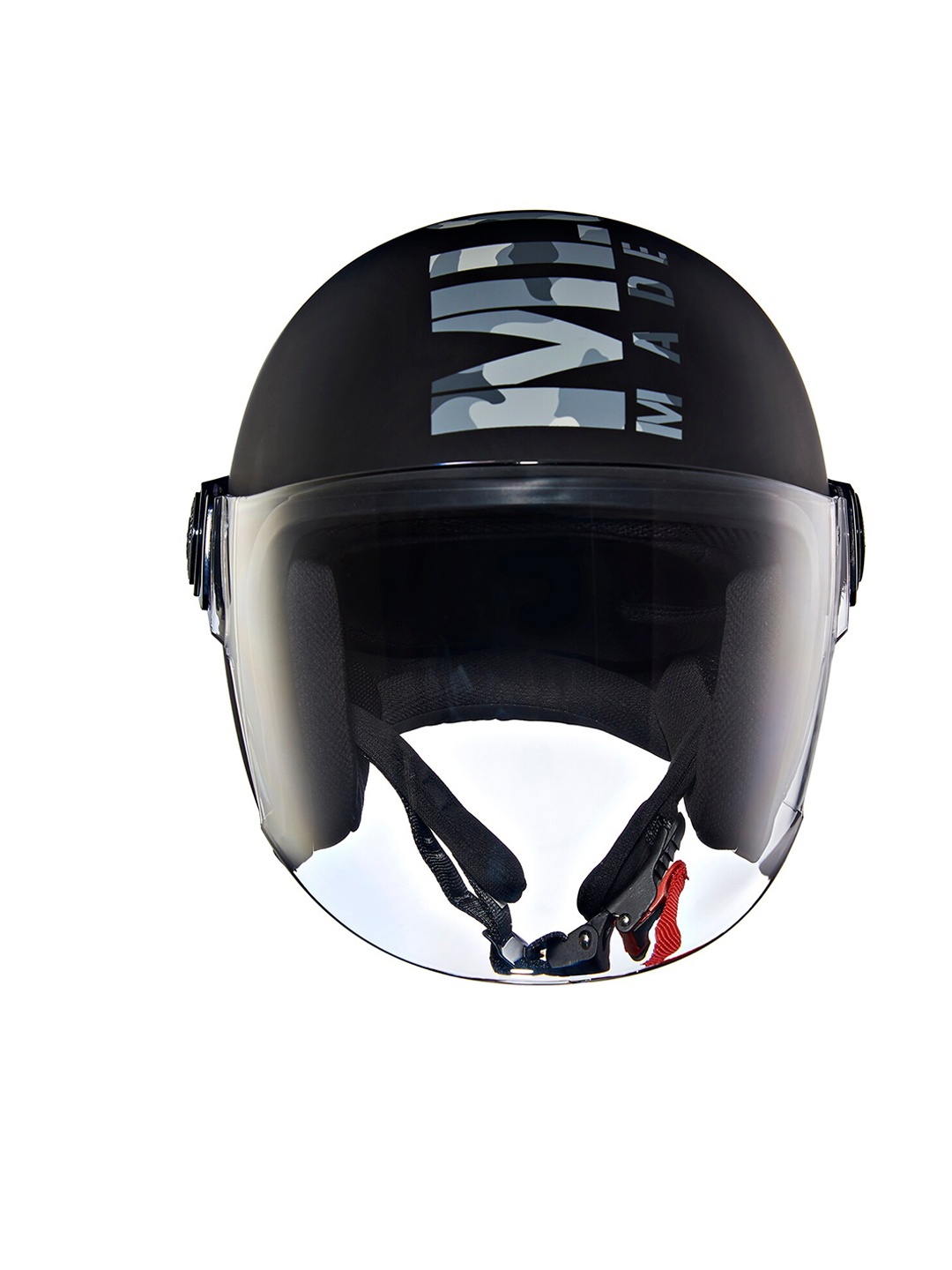 Royal Enfield Typography Printed Flip-up Coopter Camo MLG Helmet with Clear Visor, Black
Royal Enfield Typography Printed Flip-up Coopter Camo MLG Helmet with Clear Visor, Black