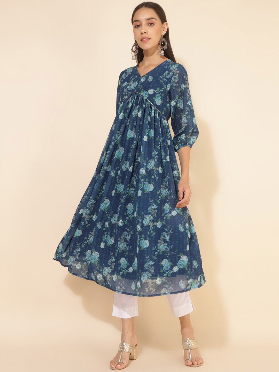 Janasya Floral Printed V-Neck Puff Sleeves Gotta Patti Georgette Empire Anarkali Kurta, Brown
Janasya Floral Printed V-Neck Puff Sleeves Gotta Patti Georgette Empire Anarkali Kurta, Brown