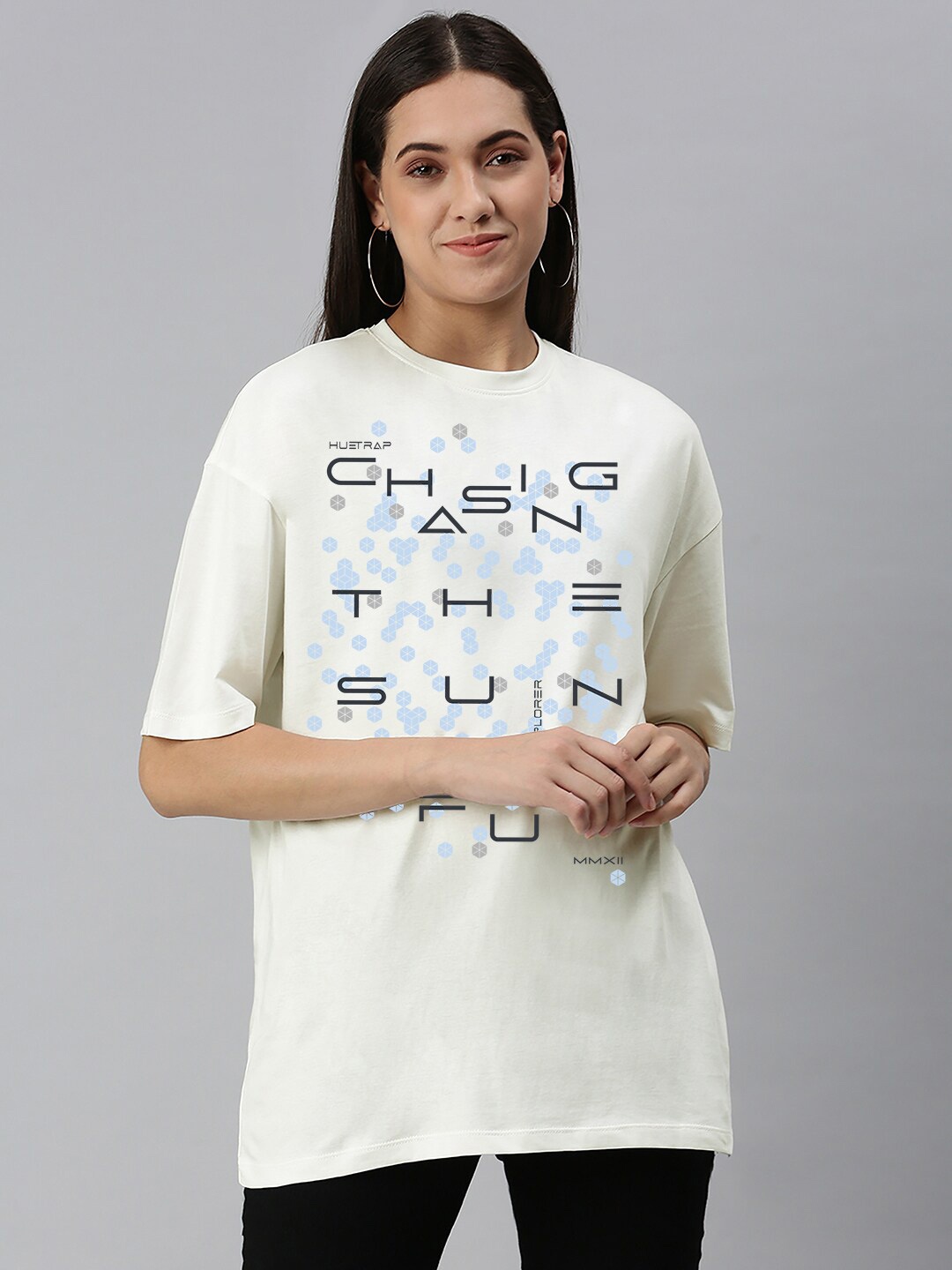 Huetrap Typography Printed Drop-Shoulder Sleeves Oversized Cotton T-shirt, Off white
Huetrap Typography Printed Drop-Shoulder Sleeves Oversized Cotton T-shirt, Off white