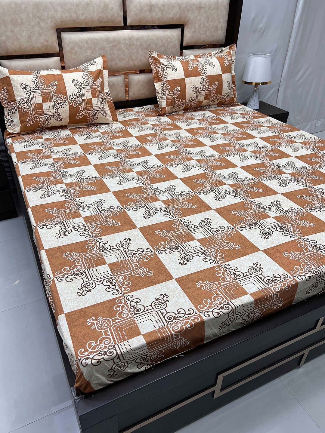 Pure Decor Sapphire Brown Ethnic Cotton 330 TC Fitted King Bedsheet & 2 Pillow Covers
Pure Decor Sapphire Brown Ethnic Cotton 330 TC Fitted King Bedsheet & 2 Pillow Covers