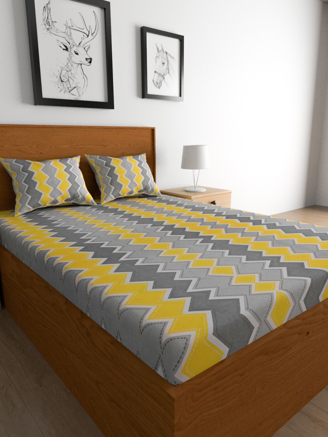 Urban Magic Yellow & White Geometric Cotton 104 TC Queen Bedsheet With 2 Pillow Covers
Urban Magic Yellow & White Geometric Cotton 104 TC Queen Bedsheet With 2 Pillow Covers
