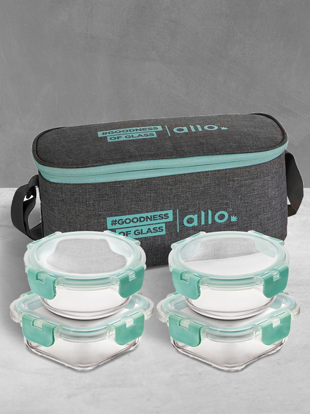 Allo FoodSafe Microwave Safe Glass Lunch Box with Canvas Grey Bag (215ml x 2, 310ml x 2)
Allo FoodSafe Microwave Safe Glass Lunch Box with Canvas Grey Bag (215ml x 2, 310ml x 2)
