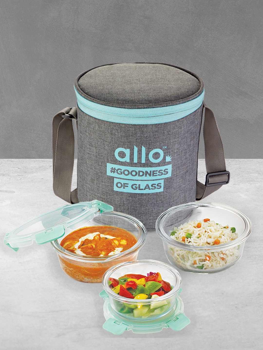 Allo FoodSafe Microwave Safe Glass Lunch Box with Canvas Grey Bag (390ml x 2, 215ml x 1)
Allo FoodSafe Microwave Safe Glass Lunch Box with Canvas Grey Bag (390ml x 2, 215ml x 1)