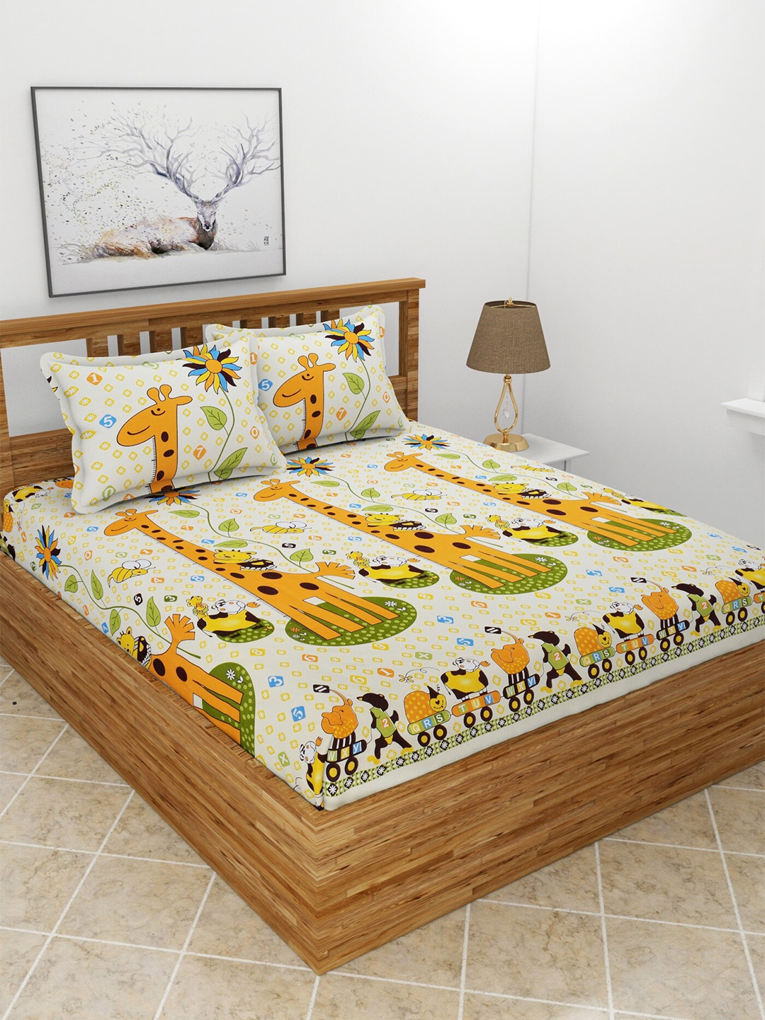 BREVARD Yellow & Orange Cartoon Characters 180 TC Queen Bedsheet With 2 Pillow Covers
BREVARD Yellow & Orange Cartoon Characters 180 TC Queen Bedsheet With 2 Pillow Covers