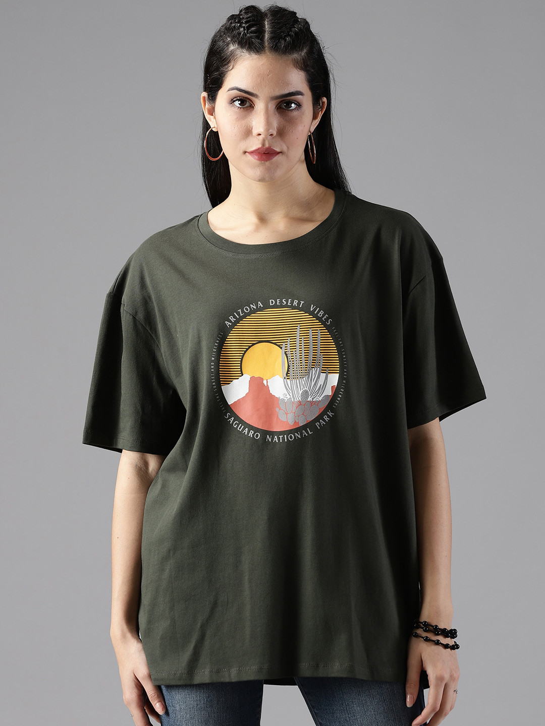 The Roadster Lifestyle Co. Printed Drop Shoulder Sleeves Pure Cotton Oversized T-Shirt, Green
The Roadster Lifestyle Co. Printed Drop Shoulder Sleeves Pure Cotton Oversized T-Shirt, Green