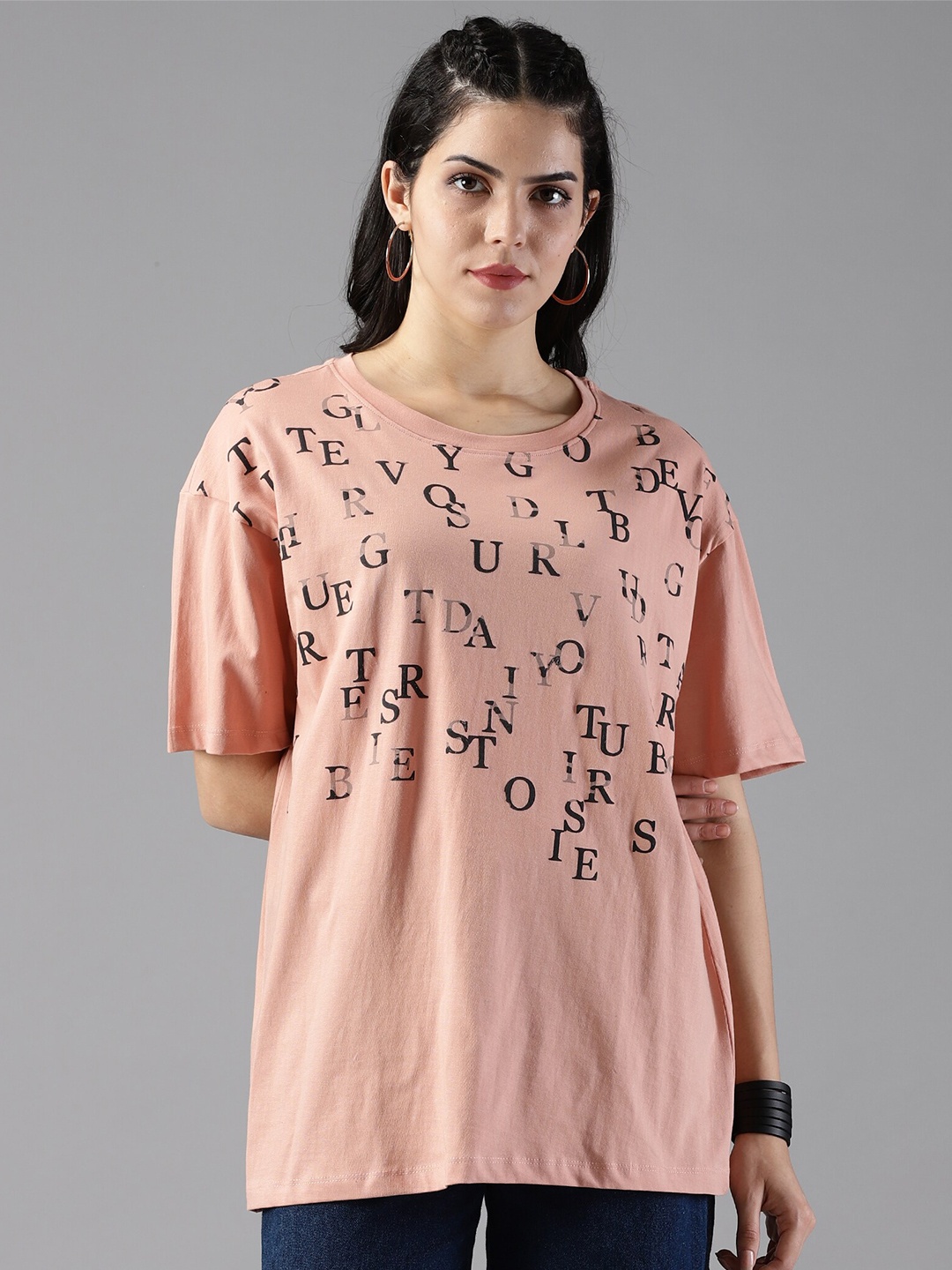 The Roadster Lifestyle Co. Printed Drop Shoulder Sleeves Cotton Oversized T-Shirt, Peach
The Roadster Lifestyle Co. Printed Drop Shoulder Sleeves Cotton Oversized T-Shirt, Peach