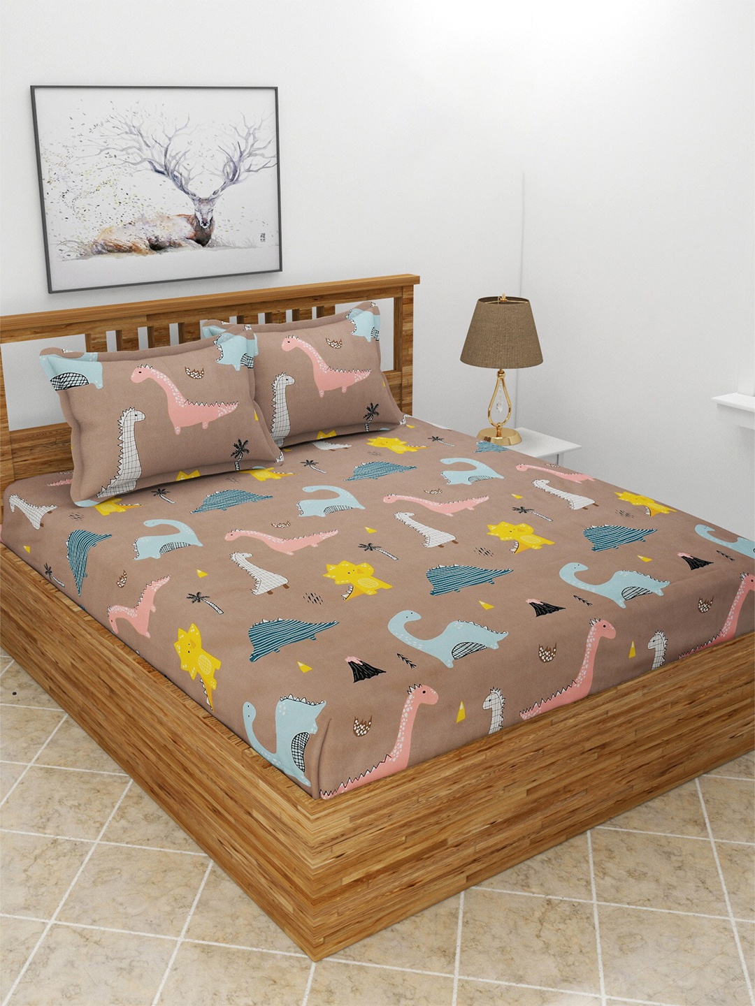 BREVARD Brown & Pink Conversational 180 TC Queen Fitted Bedsheet with 2 Pillow Covers
BREVARD Brown & Pink Conversational 180 TC Queen Fitted Bedsheet with 2 Pillow Covers