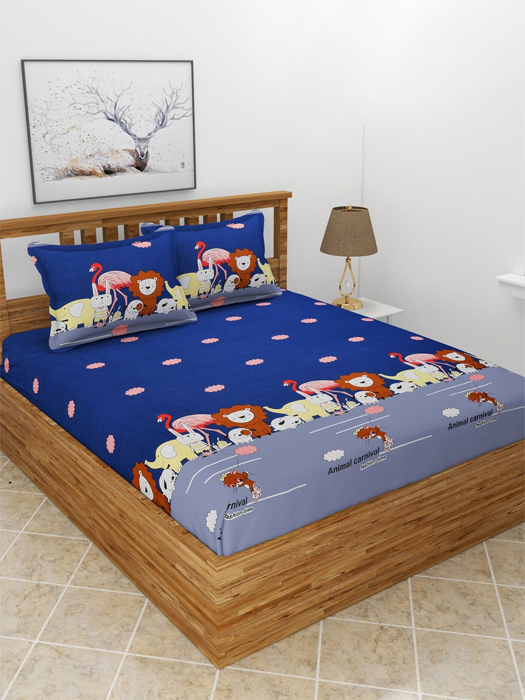 BREVARD Blue & Brown Conversational 180 TC Queen Fitted Bedsheet with 2 Pillow Covers
BREVARD Blue & Brown Conversational 180 TC Queen Fitted Bedsheet with 2 Pillow Covers