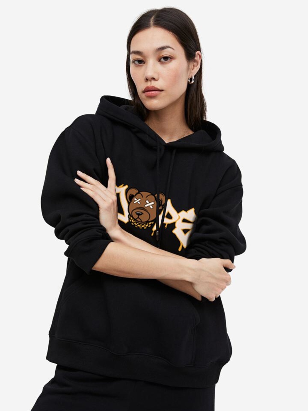 MISCHIEF MONKEY Typography Printed Pure Cotton Oversized Hooded Pullover Sweatshirt, Black
MISCHIEF MONKEY Typography Printed Pure Cotton Oversized Hooded Pullover Sweatshirt, Black