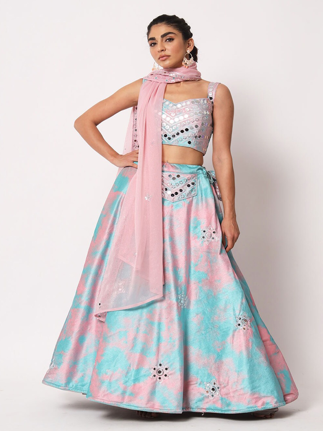 SHUBHKALA Embroidered Thread Work Semi-Stitched Lehenga & Unstitched Blouse With Dupatta, Blue
SHUBHKALA Embroidered Thread Work Semi-Stitched Lehenga & Unstitched Blouse With Dupatta, Blue