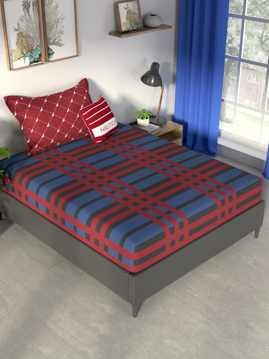 Nautica Pacific Coast Red & Blue Printed Cotton 160 TC Single Bedsheet with 1 Pillow Cover
Nautica Pacific Coast Red & Blue Printed Cotton 160 TC Single Bedsheet with 1 Pillow Cover