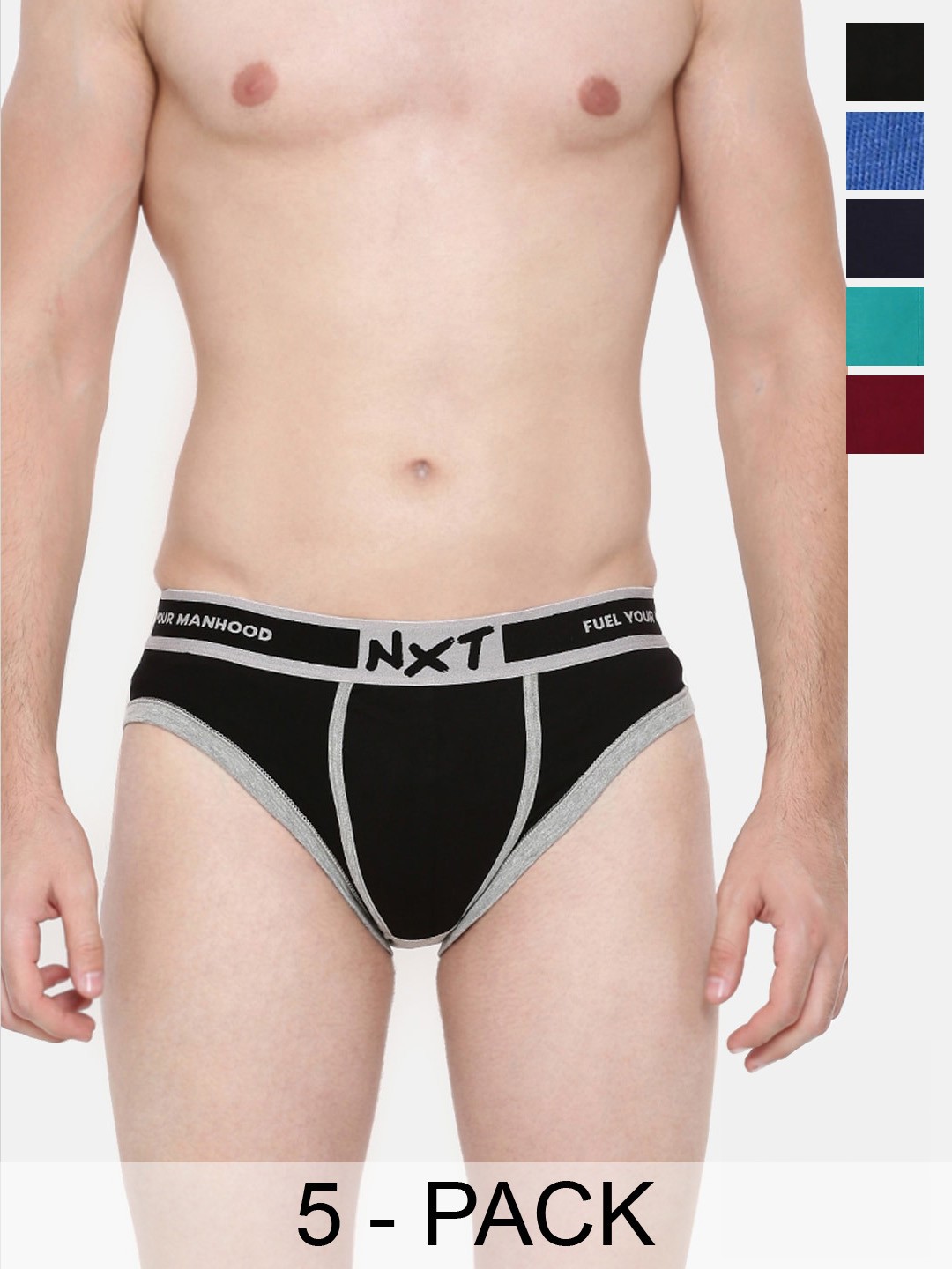 Force NXT Pack Of 5 Assorted Anti-Microbial Pure Cotton Briefs MNFL-57-R3-ASST-PO5, Black
Force NXT Pack Of 5 Assorted Anti-Microbial Pure Cotton Briefs MNFL-57-R3-ASST-PO5, Black