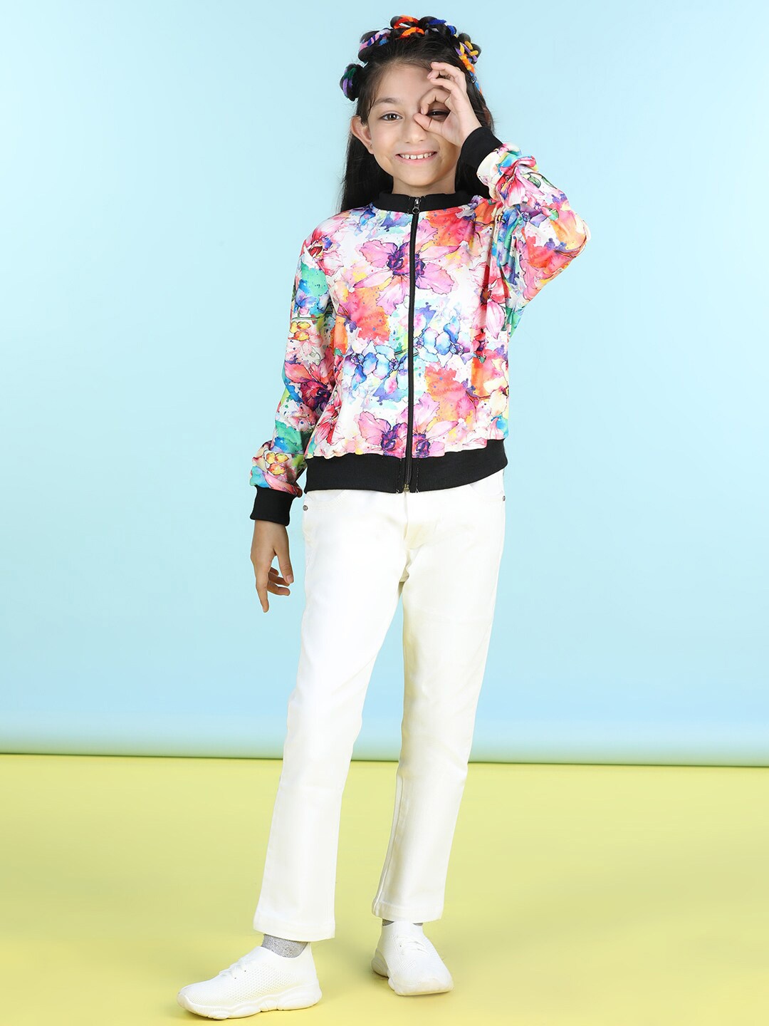 Cutiekins Girls Floral Printed Mock Collar Long Sleeves Fleece Front-Open Sweatshirt, Off white
Cutiekins Girls Floral Printed Mock Collar Long Sleeves Fleece Front-Open Sweatshirt, Off white
